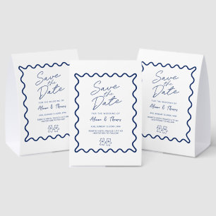 Blue elegant doodle frame Save the date