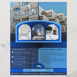 Blue Elegant Flyer For Real Estate Agents