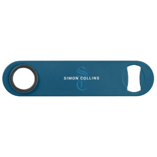 Blue Elegant Gothic Monogram Name Mediaeval Typo