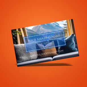 Blue Elegant Hostel Photo Delicate Stylish Bright  Business Card