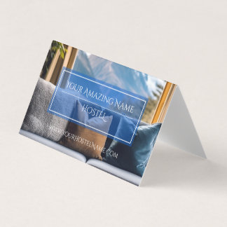 Blue Elegant Hostel Photo Delicate Stylish Bright  Business Card