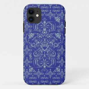 Blue Elegant Lace Heart Pattern iPhone 5 Case