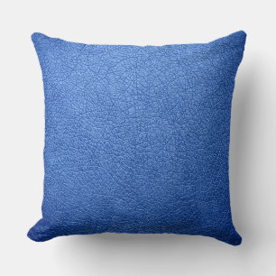 Blue Elegant Leather Look Cushion