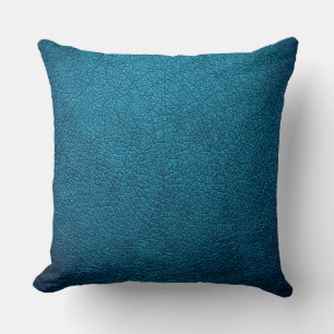Blue Elegant Leather Look Cushion