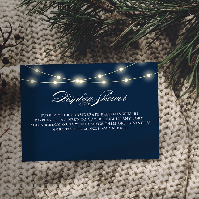 Blue Elegant Minimalist Baby Shower Display Shower Enclosure Card (Creator Uploaded)