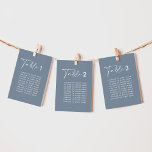 Blue elegant modern wedding table seating chart<br><div class="desc">Budget dusty blue elegant modern wedding table number seating chart decor sign.</div>