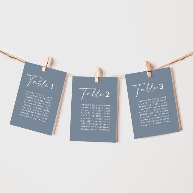 Blue elegant modern wedding table seating chart (Creator Uploaded)