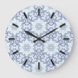 Blue Elegant Pattern wall clock