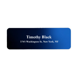 Blue Elegant Plain Modern Style Minimalist Return Address Label