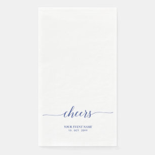 Blue Elegant Script Lettering Cheers Event Napkin