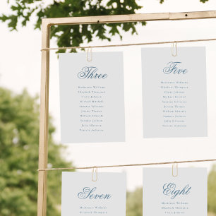 Blue Elegant Seating Chart Card Classic Script