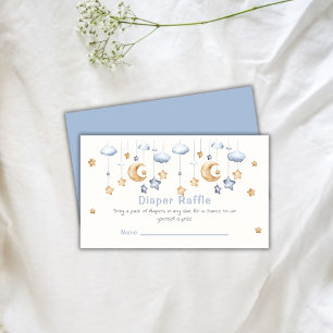 Blue Elegant Twinkle Diaper Raffle Baby Shower Enclosure Card