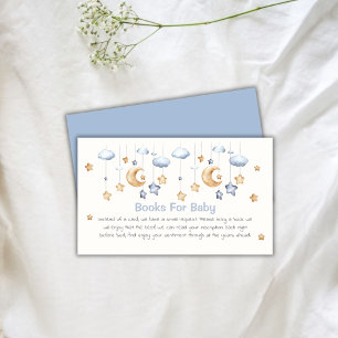 Blue Elegant Twinkle Twinkle Books For Baby Shower Enclosure Card