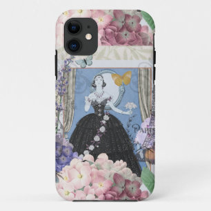 Blue Elegant Woman Floral Fancy Gown iPhone 11 Case