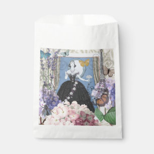 Blue Elegant Woman Floral Fancy Gown  Favour Bag