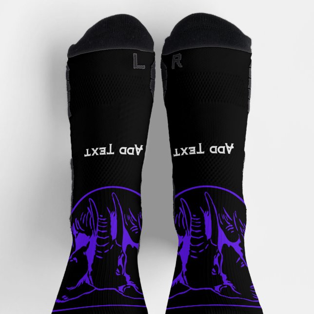 Blue Elephant Add Text Printed Elegant Stylish  Socks (Top)