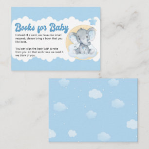 Blue Elephant Baby Book Request Baby Shower Enclosure Card