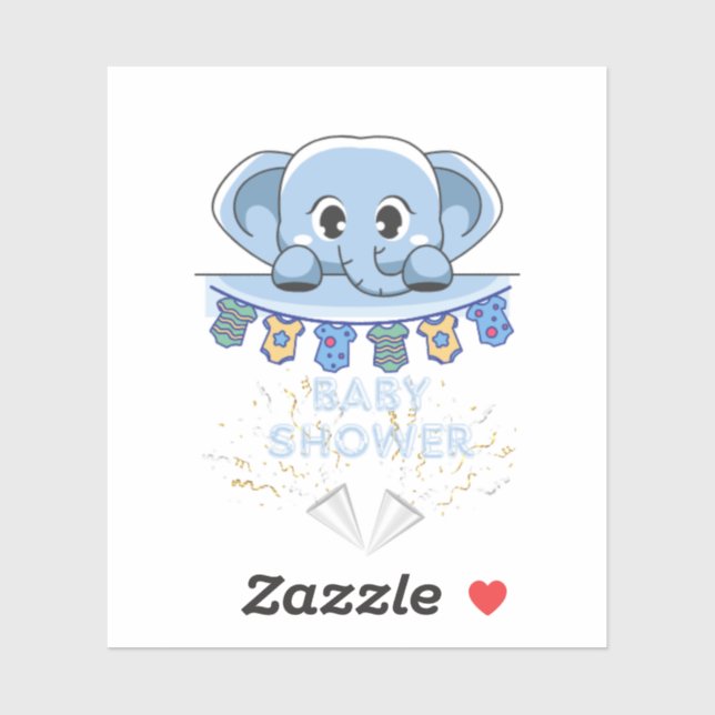 Blue elephant baby shower (Sheet)