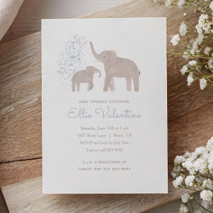 Blue Elephant Baby Sprinkle Invitation