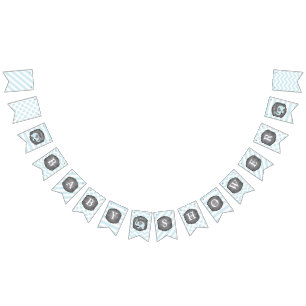 Blue Elephant Bow-tie Baby Shower Bunting