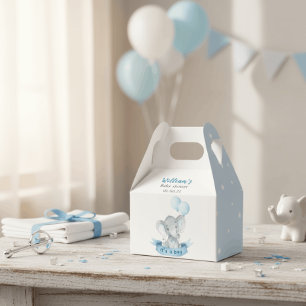 Blue Elephant Boy Baby Shower Favour Box