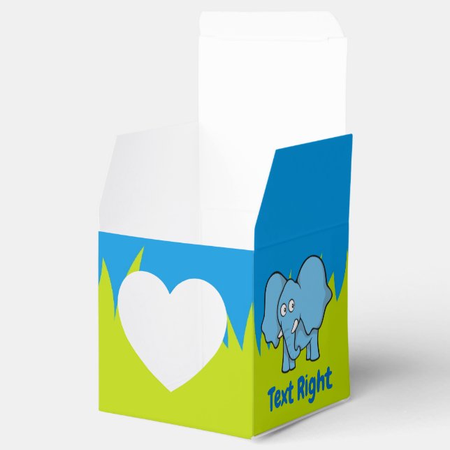Blue elephant cartoon favour box (Opened)