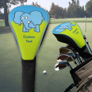 Blue Elephant Cartoon Golf Head Cover