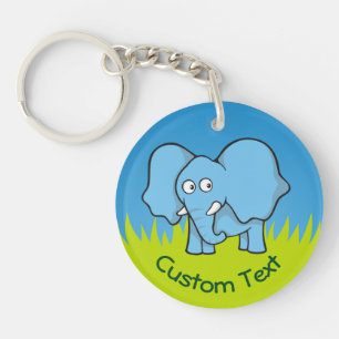 Blue Elephant Cartoon Keychain