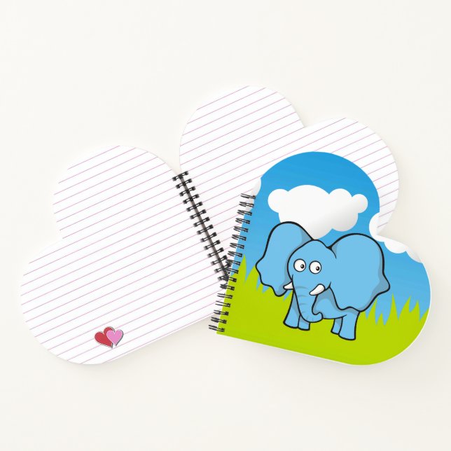 Blue Elephant Cartoon Notebook (Inside)