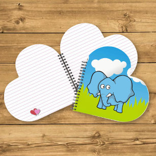 Blue Elephant Cartoon Notebook