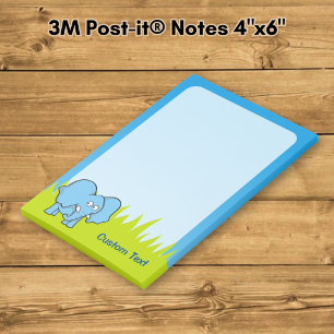 Blue Elephant Cartoon Post-it Notes