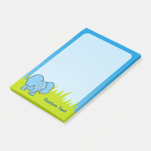 Blue Elephant Cartoon Post-it Notes