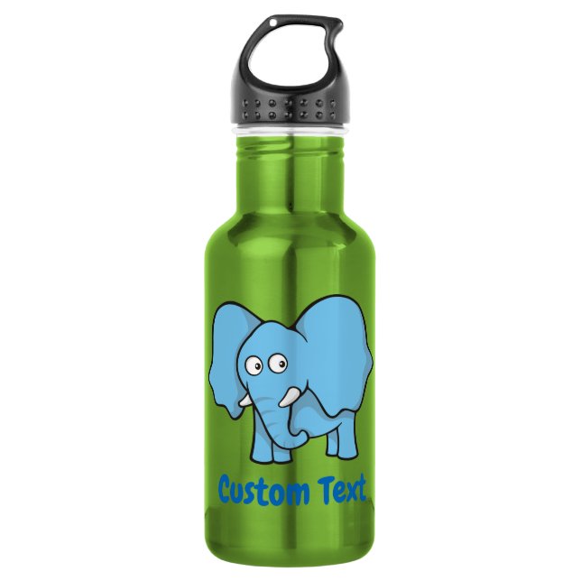 Blue elephant cartoon water bottle (Front)