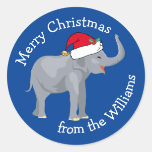 Blue Elephant Funny Custom Christmas Gift Classic Round Sticker