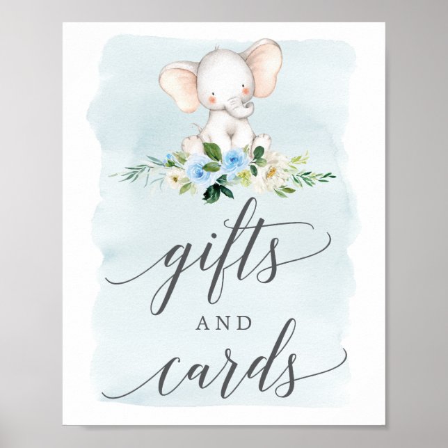 Blue Elephant Gifts and Cards Sign (Front)