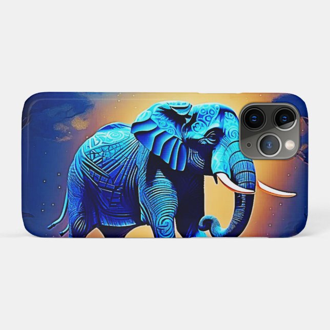 Blue Elephant Glow Design  Case-Mate iPhone Case (Back (Horizontal))