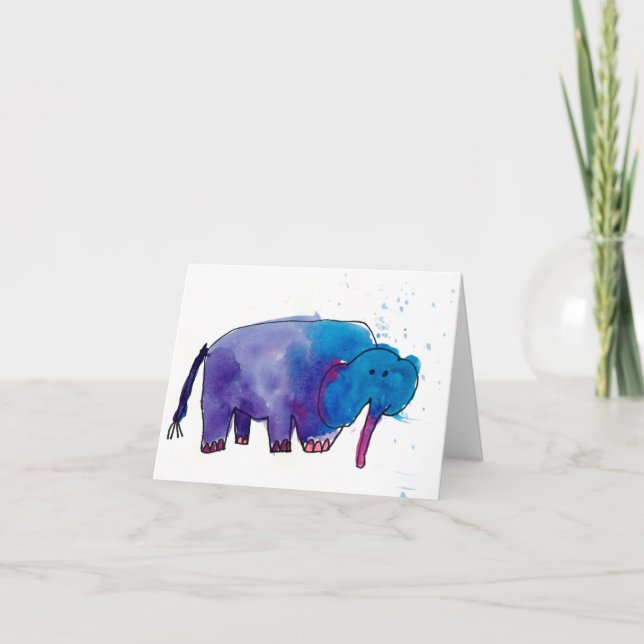 Blue Elephant • Gracie Glaser, Age 6 Card (Front)
