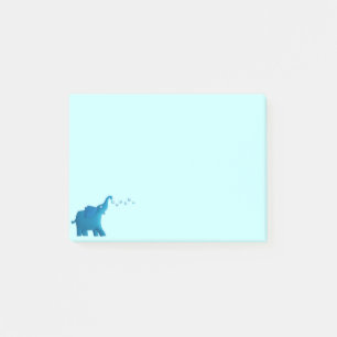 blue elephant heart post-it notes
