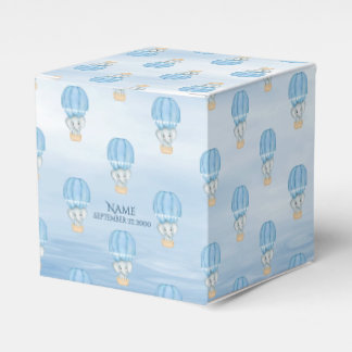 Blue Elephant Hot Air Balloon Favour Box