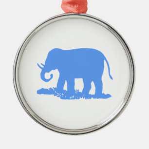 Blue Elephant Metal Tree Decoration