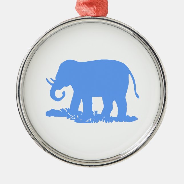 Blue Elephant Metal Tree Decoration (Front)