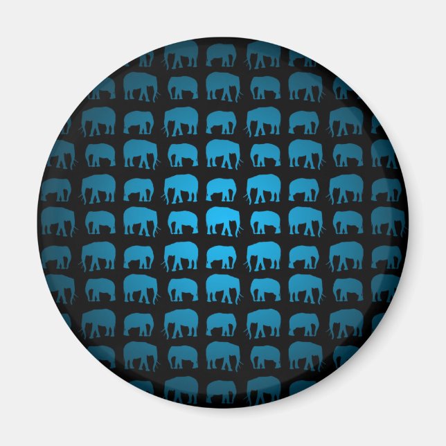 Blue Elephant Pattern Magnet (Front)