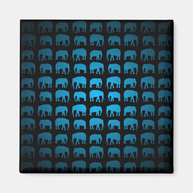 Blue Elephant Pattern Magnet (Front)