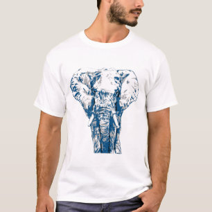 Blue Elephant - Pop Art Style & Posterised T-Shirt