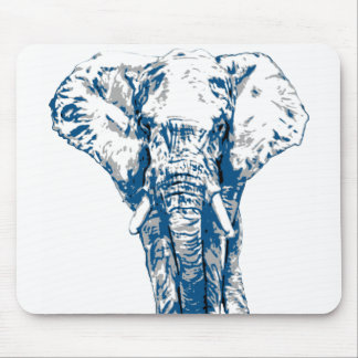 Blue Elephant - Pop Art Style & Posterized Mouse Pad