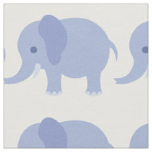 Blue Elephant Print Fabric
