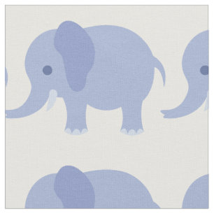 Blue Elephant Print Fabric