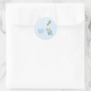Blue Elephant stickers baby shower