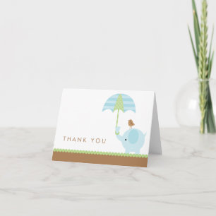 Blue Elephant Thank You Cards
