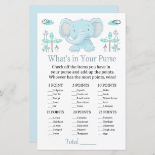 Blue elephant What's in your purse game